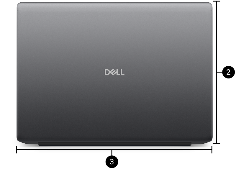 Widok z tyłu otwartego notebooka Dell Pro Precision 16 z serii 5.