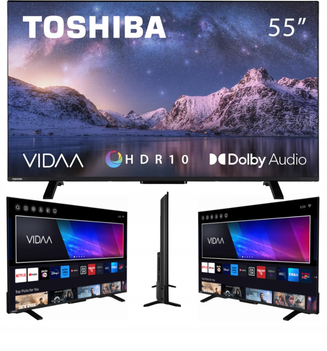 Telewizor Smart TV LED 55" TOSHIBA 55UV2363DAN 4K UHD HDR VIDAA DVB-T2 HEVC