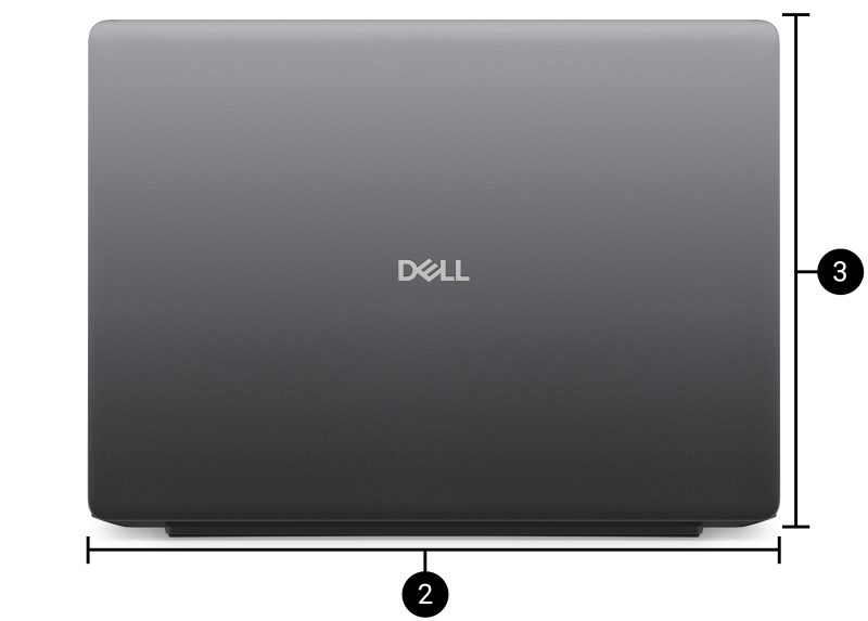 Widok z tyłu otwartego notebooka Dell Pro Precision 14 z serii 5.